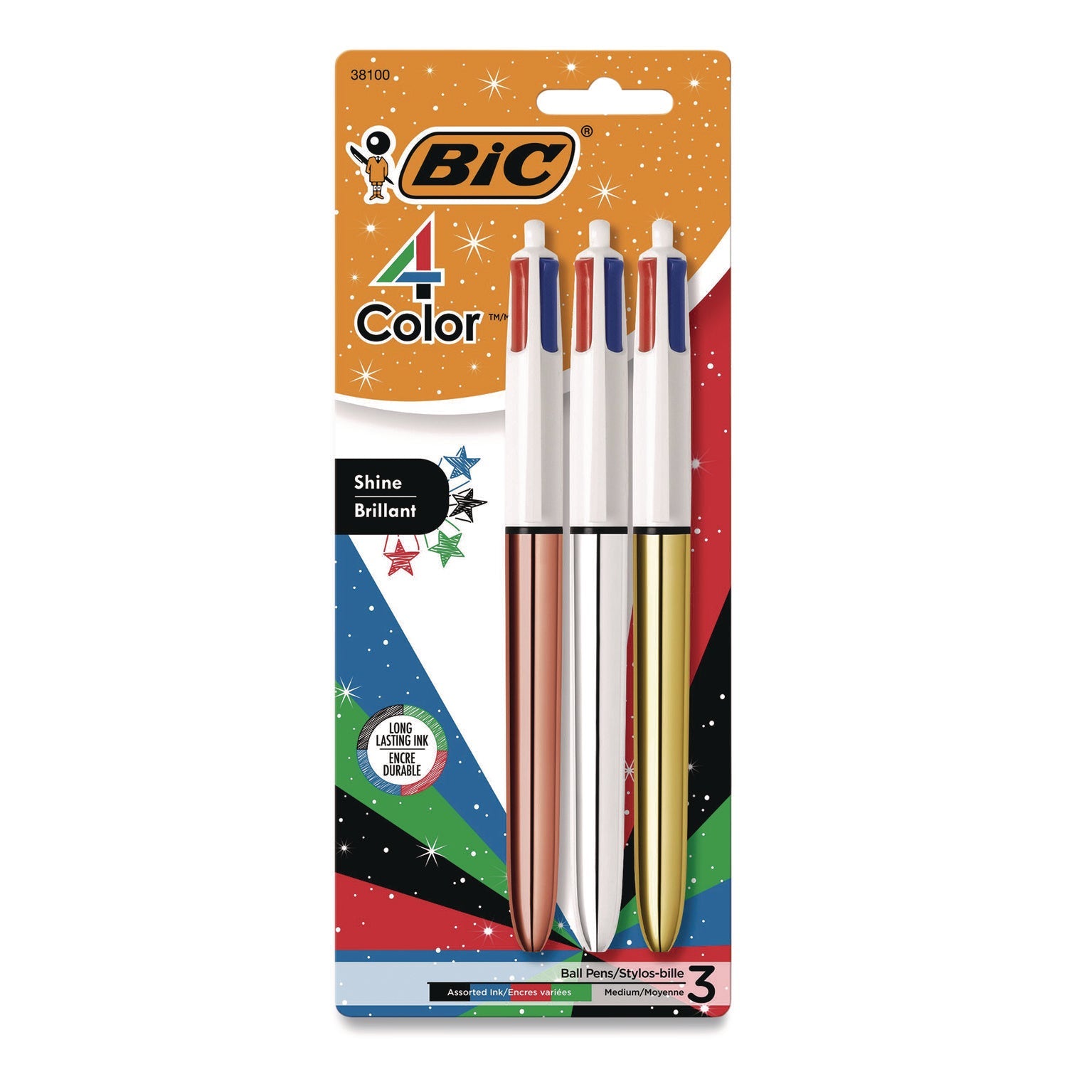 bic-r-4-color-shine-multi-color-ballpoint-pen-retractable-medium-1mm-black-blue-green-red-ink-assorted-metallic-barrels-3-pack-bicmmmtp31ast_1